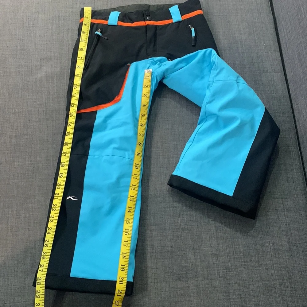 KJUS Waterproof Snowboard Ski Pants Blue Black Orange Kids Boys 6/116 Outdoor - Picture 13 of 13